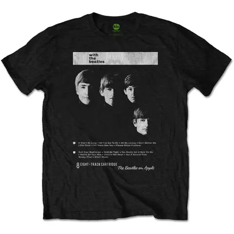 Tričko With The Beatles 8 Track (Čierna), Unisex, Čierna