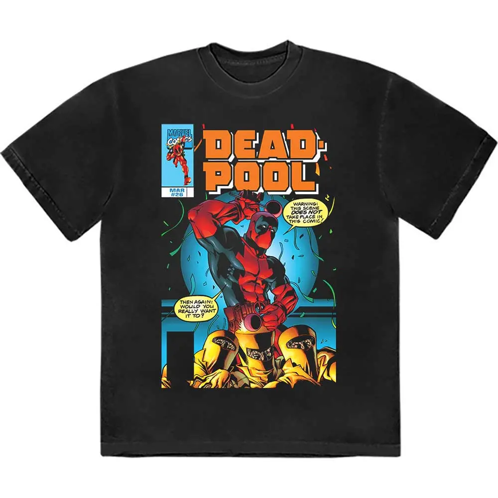 Deadpool Bubble Text (Negru) (Tricou)