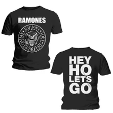 Ramones, Tričko Hey Ho (Front & Back), Unisex, Čierna