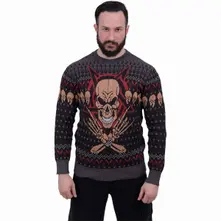 Unisex Jumper: Evil Rock (Black) (All Over Print) thumbnail