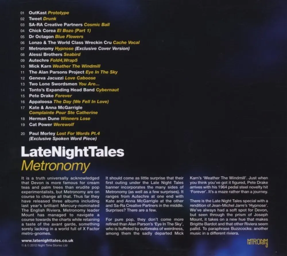 Metronomy – LATE NIGHT TALES (CD)
