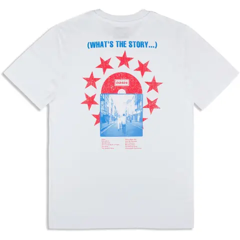 Unisex T-Shirt: What's The Story CD Star (White) (Back Print & Ex-Tour)