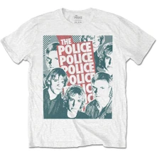 The Police, Tričko Half-tone Faces, Unisex, Biela