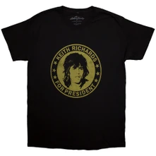 The Rolling Stones, Tričko Keith for President, Unisex, Čierna