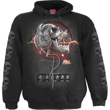 Kids Pullover Hoodie: Never Too Loud (Black) (Back & Sleeve Print)