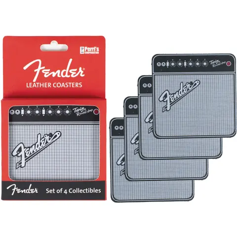 Leather Coaster Set: Amplifiers (Multicolour) (Premium)