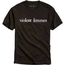 Violent Femmes, Tričko White Vintage Logo, Unisex, Čierna