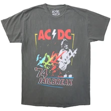 AC/DC, Tričko Vintage '74 Jailbreak, Unisex, Šedá