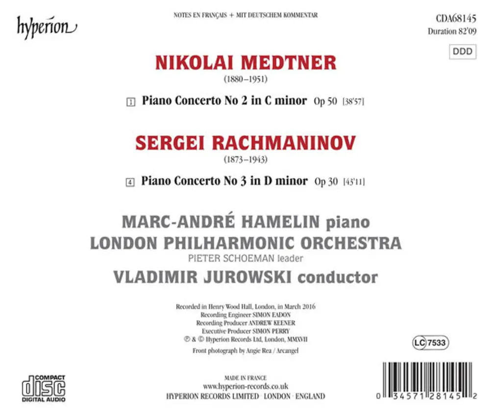 MEDTNER & RACHMANINOV: PIANO CONCERTOS