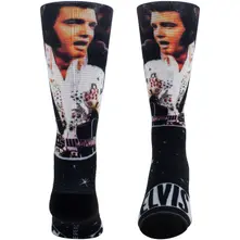 Unisex Crew Socks: Mic Sublimation (Black)  (UK Size 6.5 - 11)