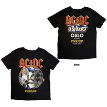 Tričko Unisex T-Shirt: PWR'D-UP Norway EU Tour '25 (Black) (Back Print & Ex-Tour)