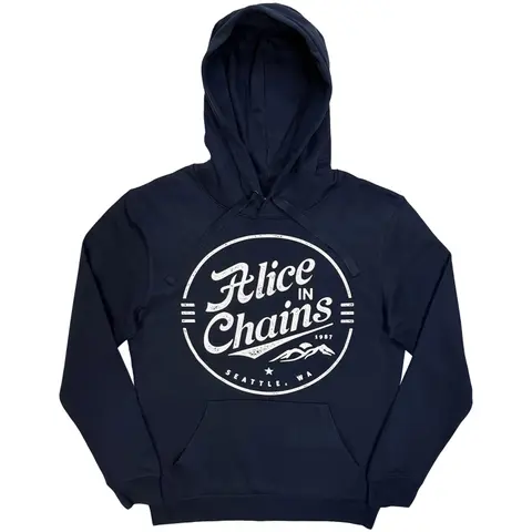 Unisex Pullover Hoodie: Circle Emblem (Navy Blue)