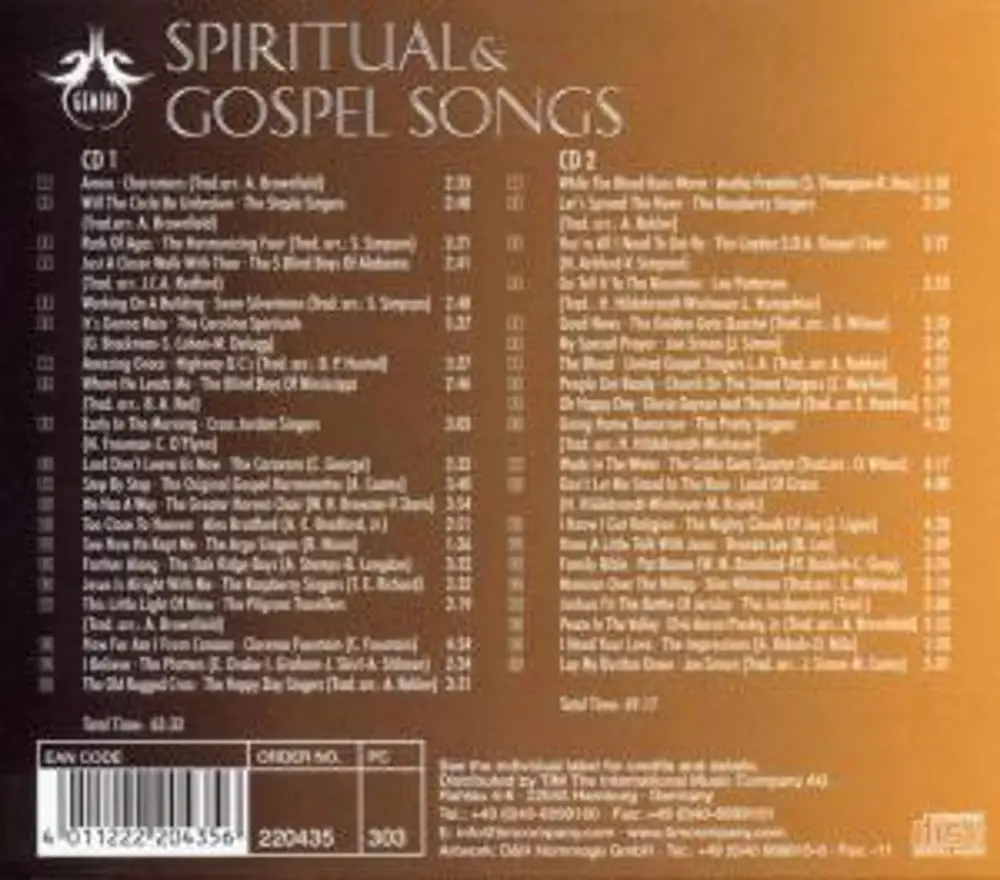 SPIRITUAL & GOSPEL SONGS