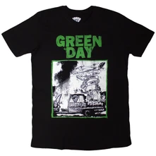 Green Day, Tričko Riot Trio, Unisex, Čierna