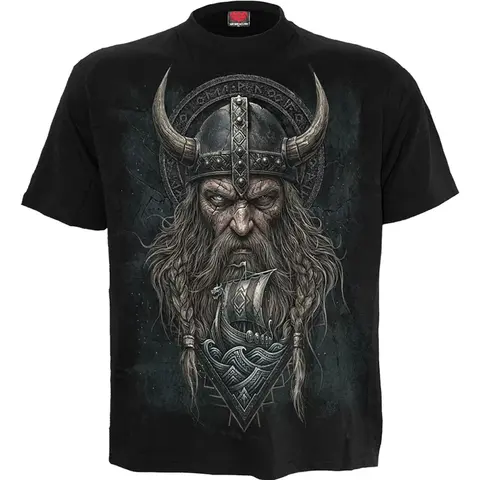 Unisex T-Shirt: Viking Norseman (Black) (Back Print)