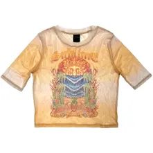 Ladies Mesh Crop Top: Summer Season (Orange) thumbnail