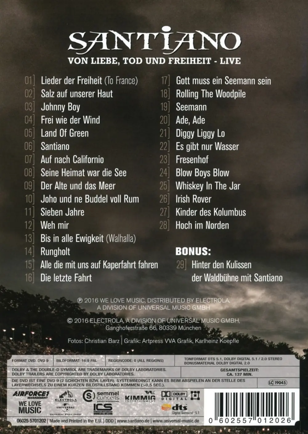 Santiano – VON LIEBE, TOD UND FREIHEIT - LIVE / WALDBUHNE BER (DVD)