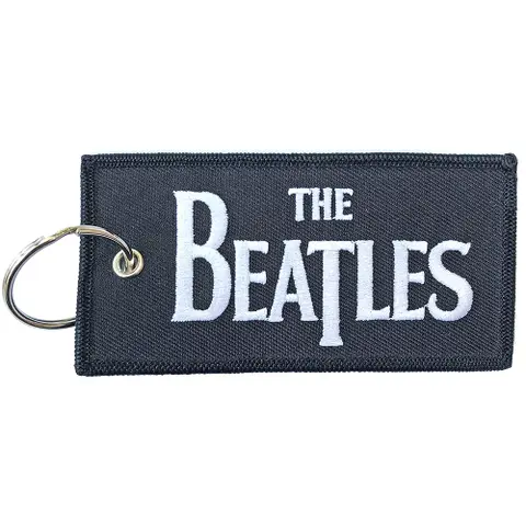 The Beatles – Kľúčenka Drop T Logo (Čierna, Patch Keychain), Čierna