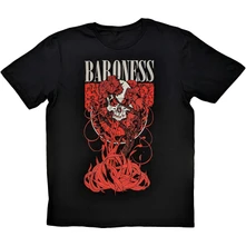 Baroness, Tričko Fleur Skull, Unisex, Čierna