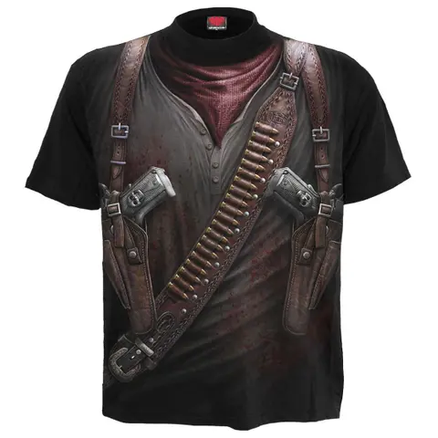 Unisex T-Shirt: Holster Wrap (Black) (All Over Print)