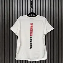 Unisex Unplugged T-Shirt: Born To Run (White) (Back Print) thumbnail