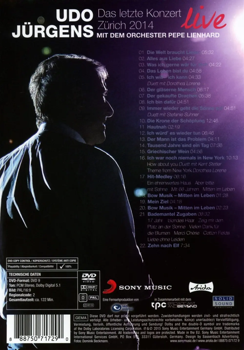 Udo Jürgens – Das Letzte Konzert - Zürich 2014 (Live) (DVD)