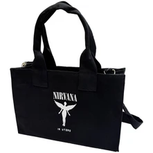Taška cez rameno Cotton Tote Bag: In Utero (Black) (Back Print)
