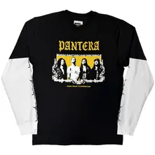 Unisex Layered Long Sleeve T-Shirt: Texas To Domination (Black & White) (Back &Sleeve Print) thumbnail
