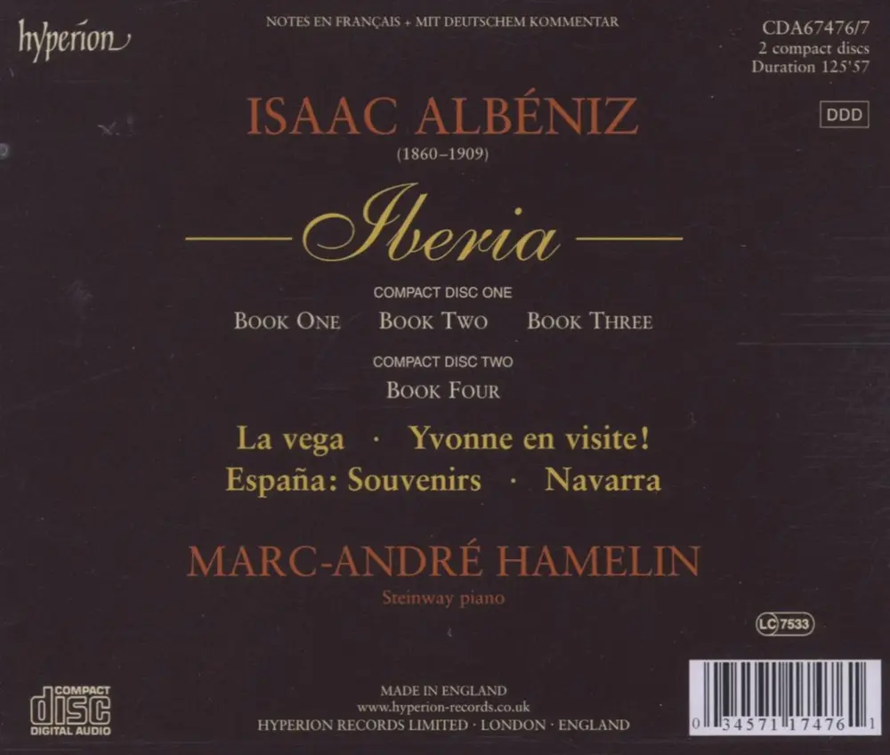 ALBENIZ: IBERIA & OTHER LATE PIANO MUSIC
