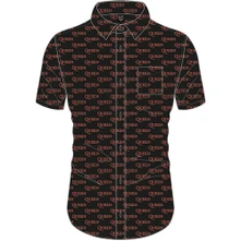 Queen, Košeľa Logo Pattern, Unisex, Čierna