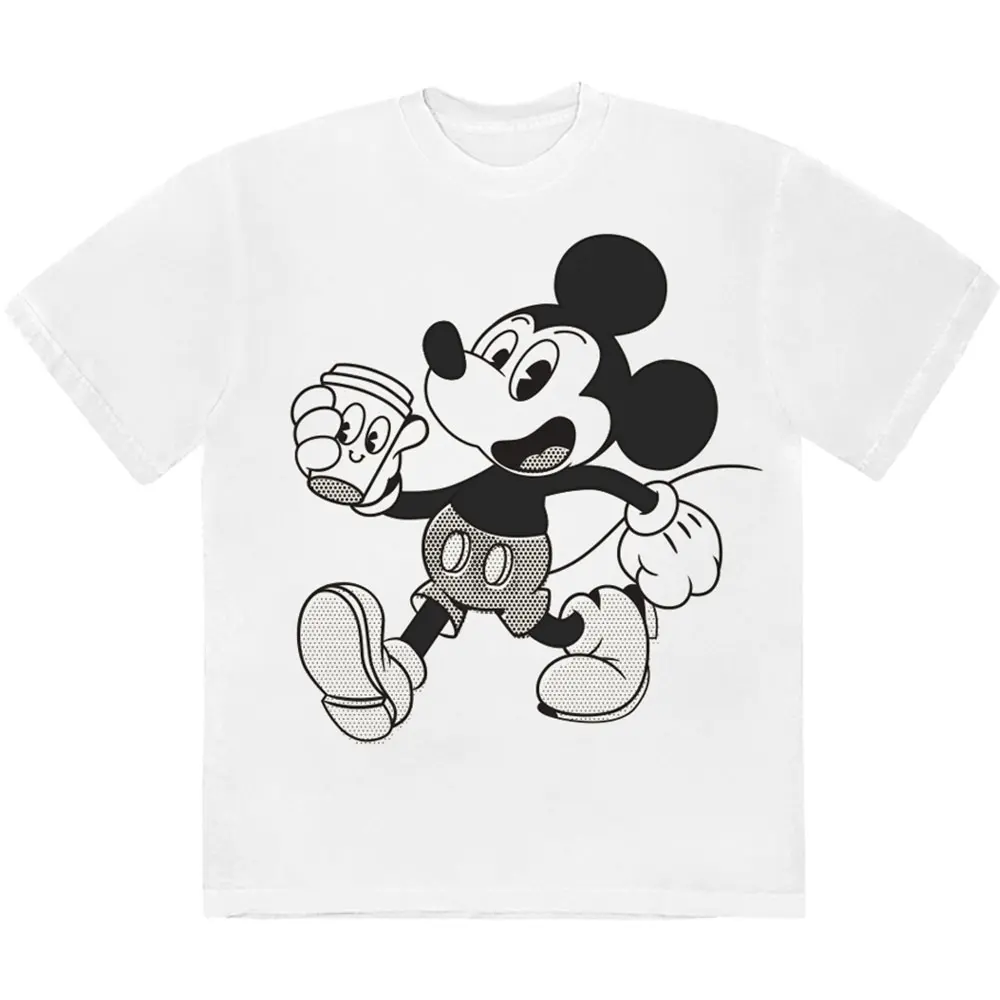 Mickey Mouse – Mickey & Coffee (Alb) (Tricou)