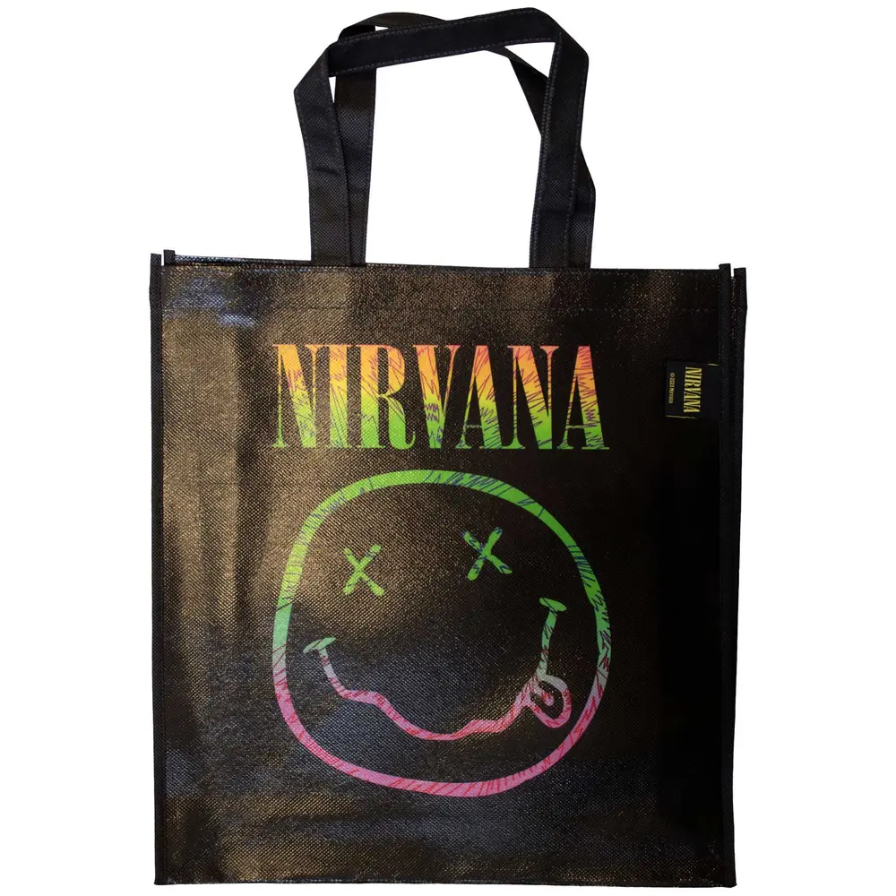 Eco Shopper: Sorbet Ray Happy Face (Black) (Back Print)