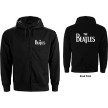 The Beatles, Mikina na zips Drop T Logo, Unisex, Čierna