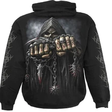 Unisex Pullover Hoodie: Game Over (Black) (Back & Sleeve Print) thumbnail
