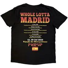 Unisex T-Shirt: Whole Lotta Madrid EU Tour '25 (Black) (Back Print & Ex-Tour) thumbnail
