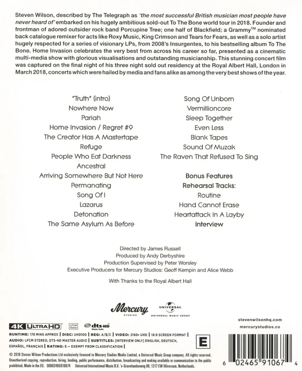 WILSON STEVEN - Home Invasion: In Concert At The Royal Albert Hall