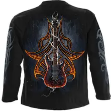 Unisex Long Sleeve T-Shirt: Death Rocker (Black) (Back & Sleeve Print) thumbnail