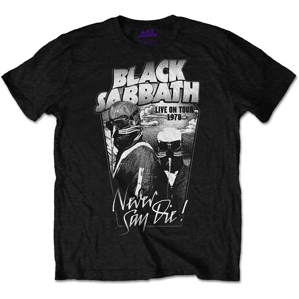 Black Sabbath – Never Say Die Grey Tone (Čierna) (Tričko)