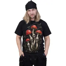 Unisex T-Shirt: Shrooms (Black) (Back Print) thumbnail