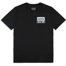 Unisex T-Shirt: Live 25 Distressed Lockup Pocket (Black) (Ex-Tour) thumbnail