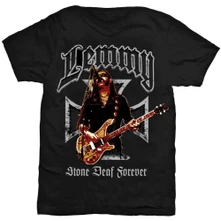Lemmy, Tričko Iron Cross Stone Deaf Forever, Unisex, Čierna