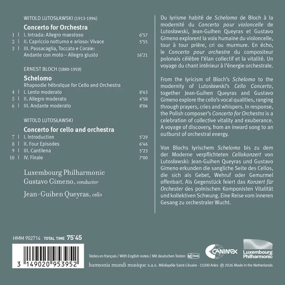 Jean-Guihen Queyras – LUTOSLAWSKI: CONCERTOS... (CD)