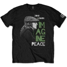 John Lennon, Tričko Imagine Peace, Unisex, Čierna