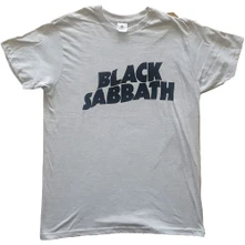 Black Sabbath, Tričko Black Wavy Logo, Unisex, Šedá