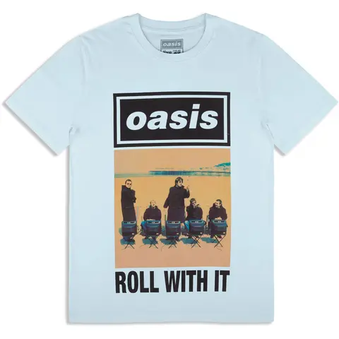 Unisex T-Shirt: Roll With It Single Cover (Light Blue) (Ex-Tour)