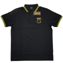Nirvana, Polokošeľa Smiley, Unisex, Čierna