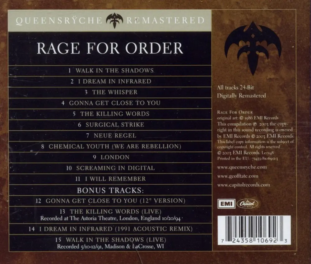 Queensrÿche – RAGE FOR ORDER/R. (CD)
