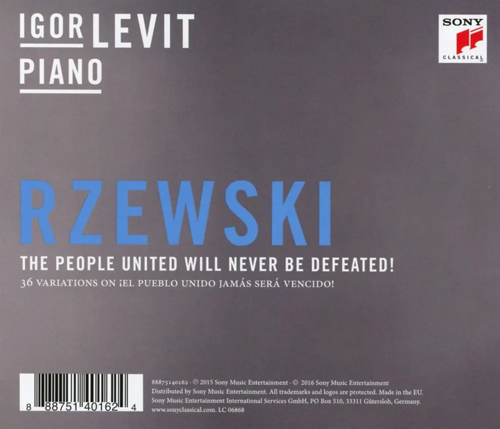 Igor Levit – The People United Will Never Be Defeated! - 36 Variations On ¡El Pueblo Unido Jamás Será Vencido! (CD)