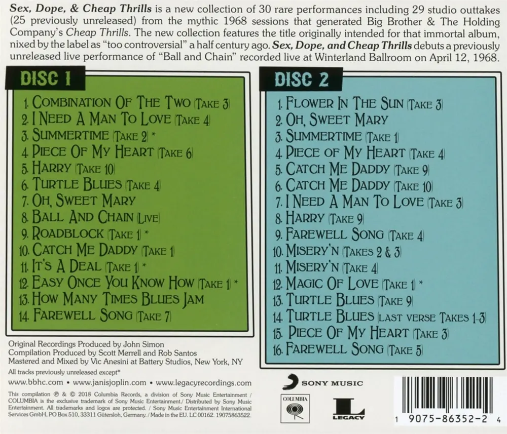 Big Brother & The Holding Company – SEX, DOPE AND CHEAP THRILLS (CD)