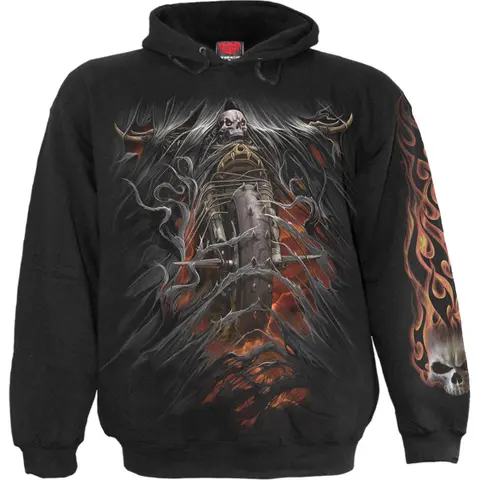 Unisex Pullover Hoodie: Bike Life (Black) (Back & Sleeve Print)